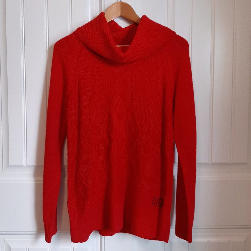 Tommy Hilfiger NWT Red Cowl Neck Sweater SZ M